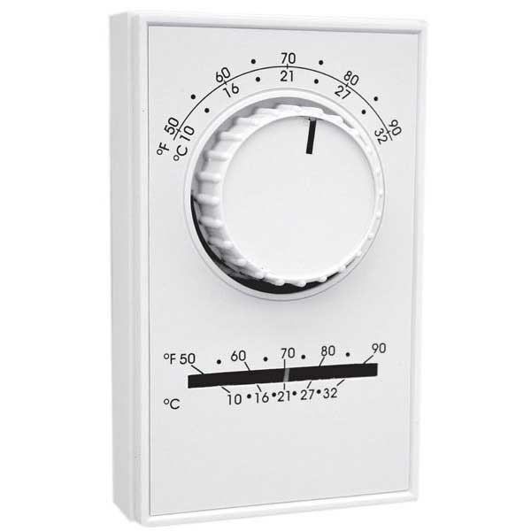 Line Voltage Thermostat - Cool Only Temperature Control In White