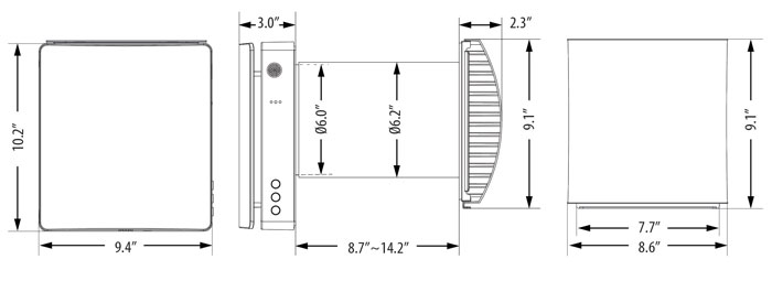 Dimensional Drawing for Eco-Flo Plus