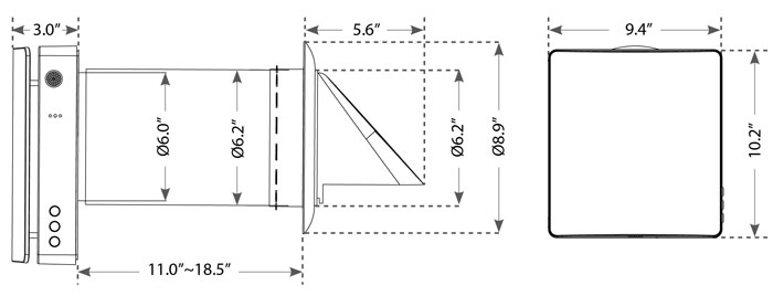 Dimensional Drawing for ECO-FLOPlus ERV