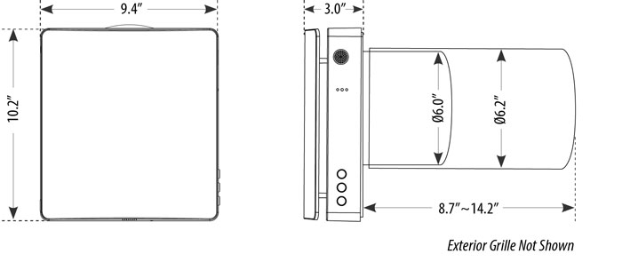 ECO-FLO Plus ERV Dimensional Drawing